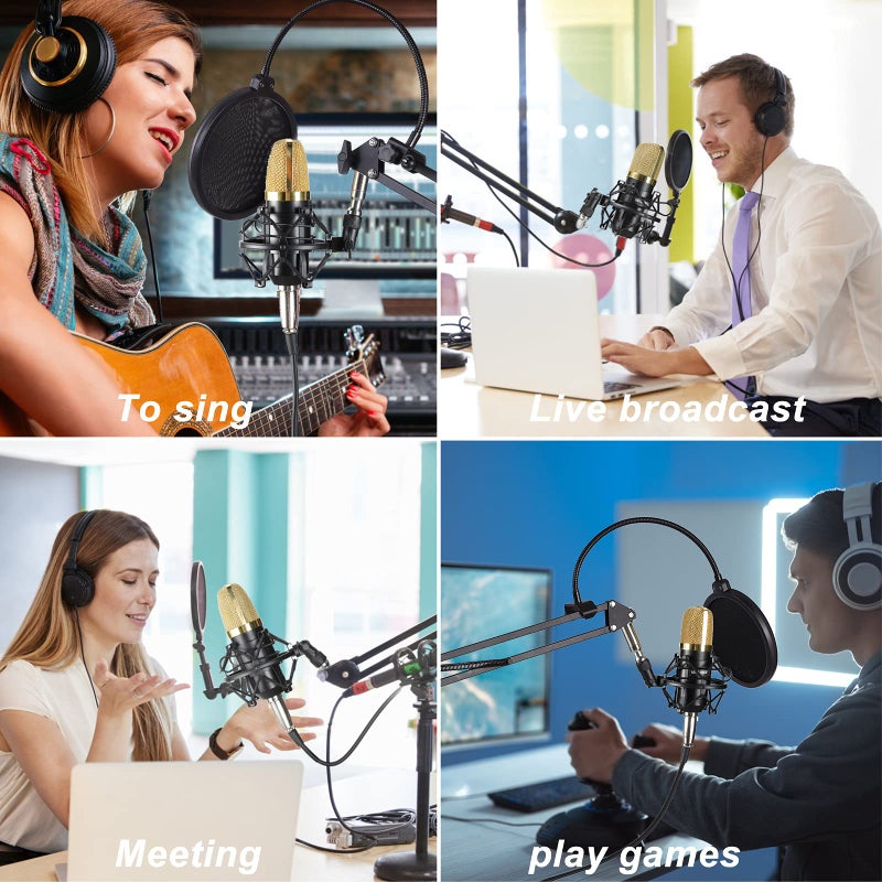 Koolertron Microphone Shock Mount,Mic Clip Holder,Universal 50MM Anti-Vibration Mic Holder for 48MM-54mm Diameter Studio Condenser Mic (Black) - Image 2